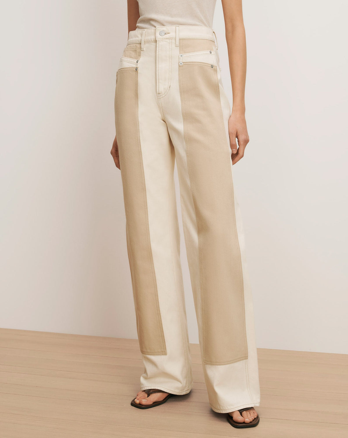 Taylor Color-Block Wide-Leg Jean - Image 2