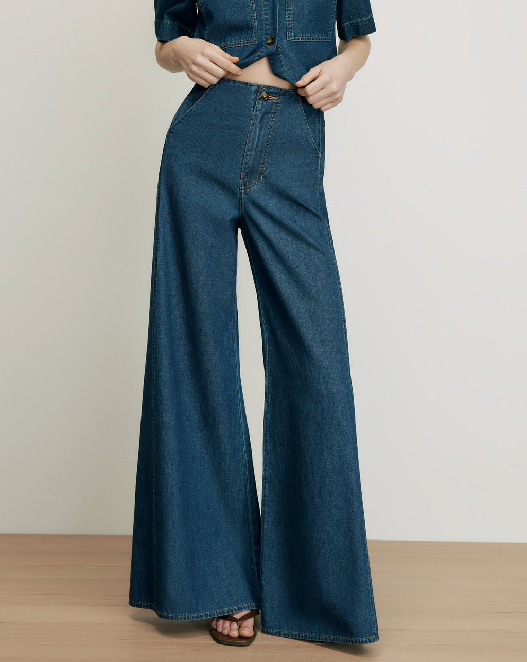 Digby Wide-Leg Chambray Pant - Image 2