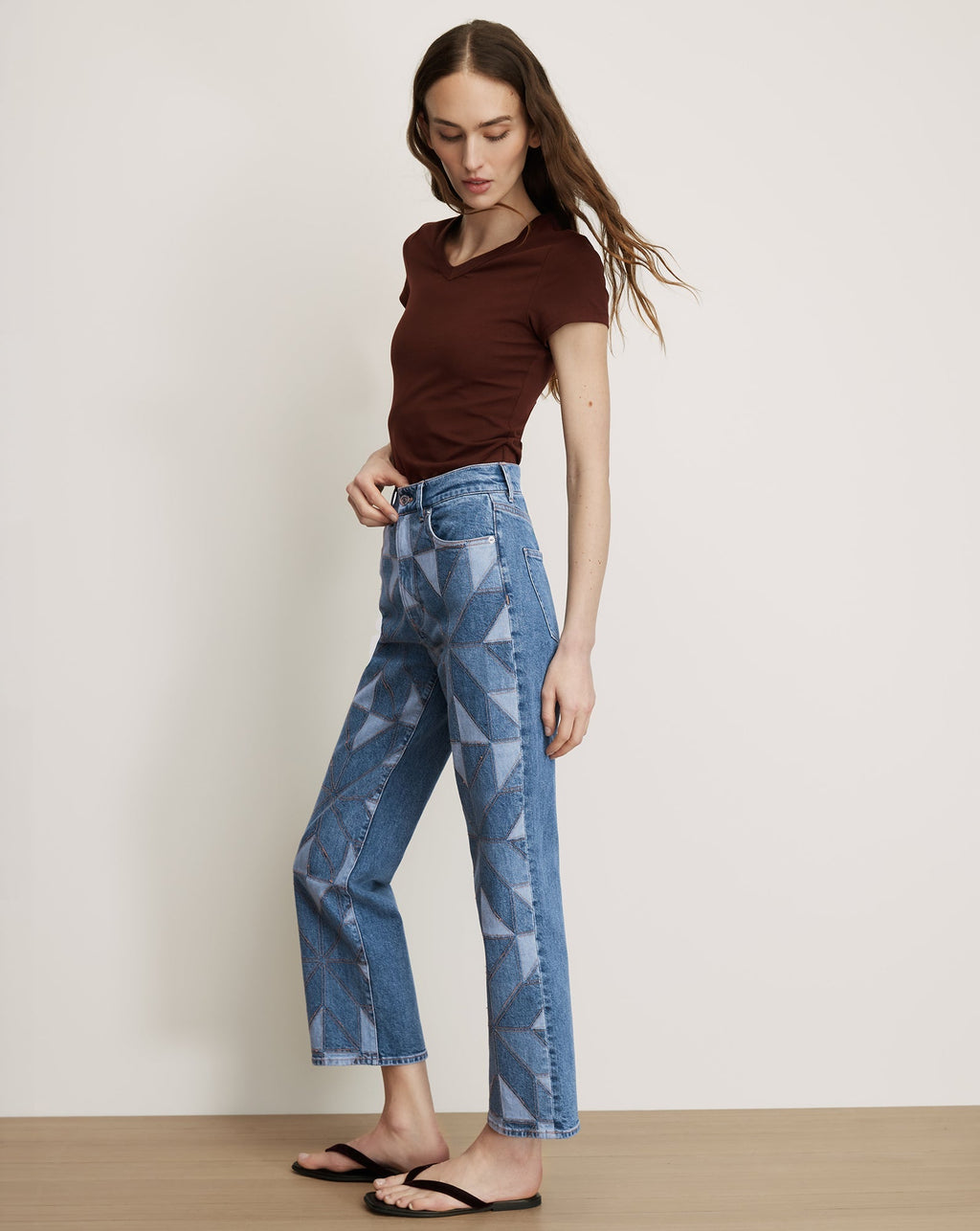 Dylan Quilt-Print Straight-Leg Jean - Image 3