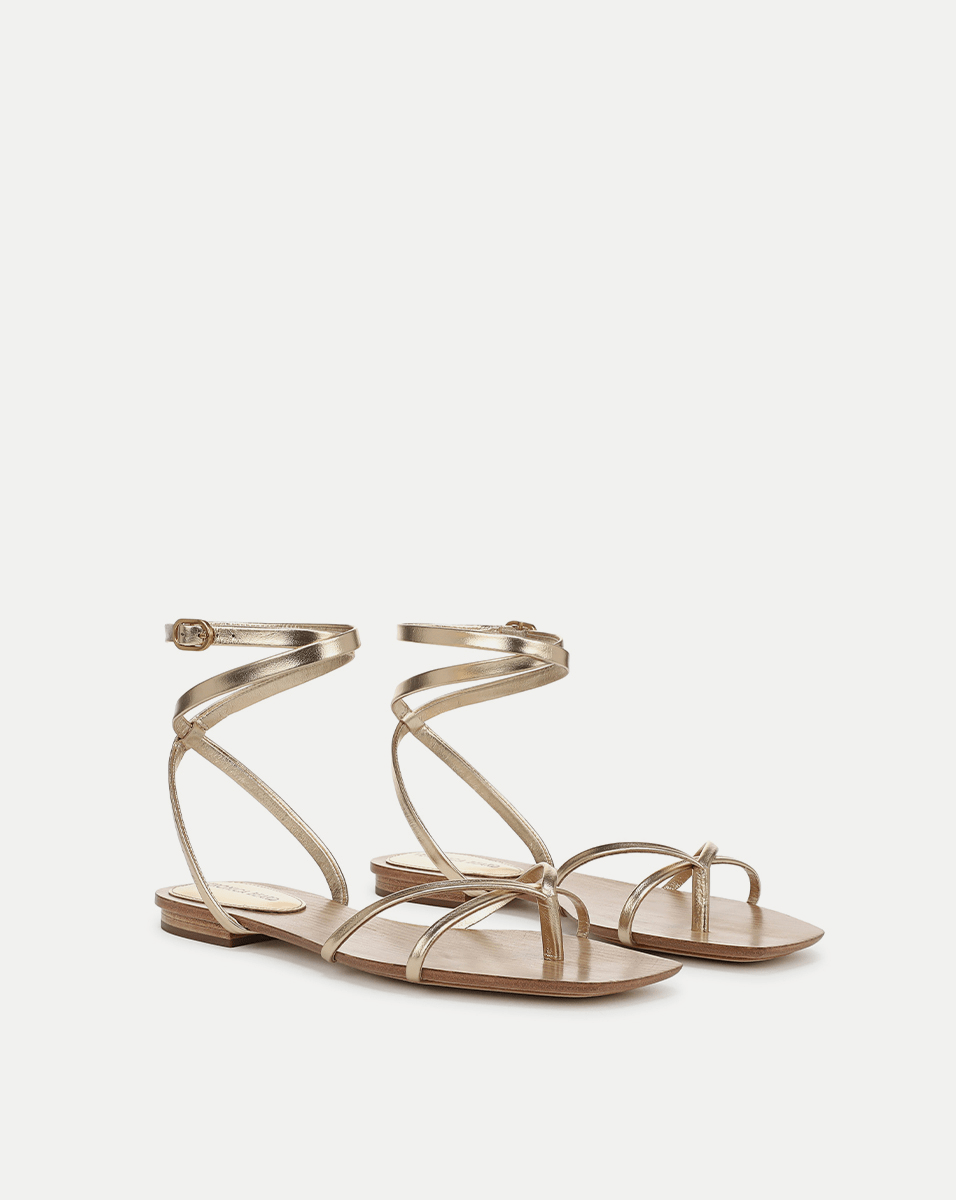 Allegra Metallic Ankle-Wrap Sandal - Image 3