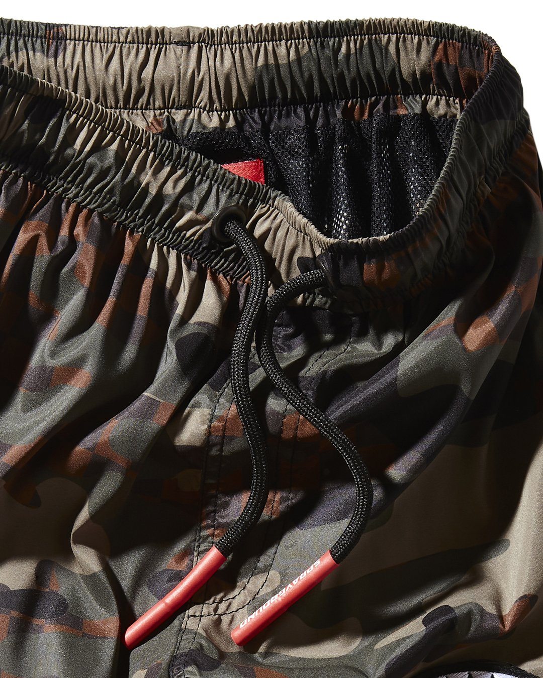 Kids Camo Checkered Swim Trunks - Image 5