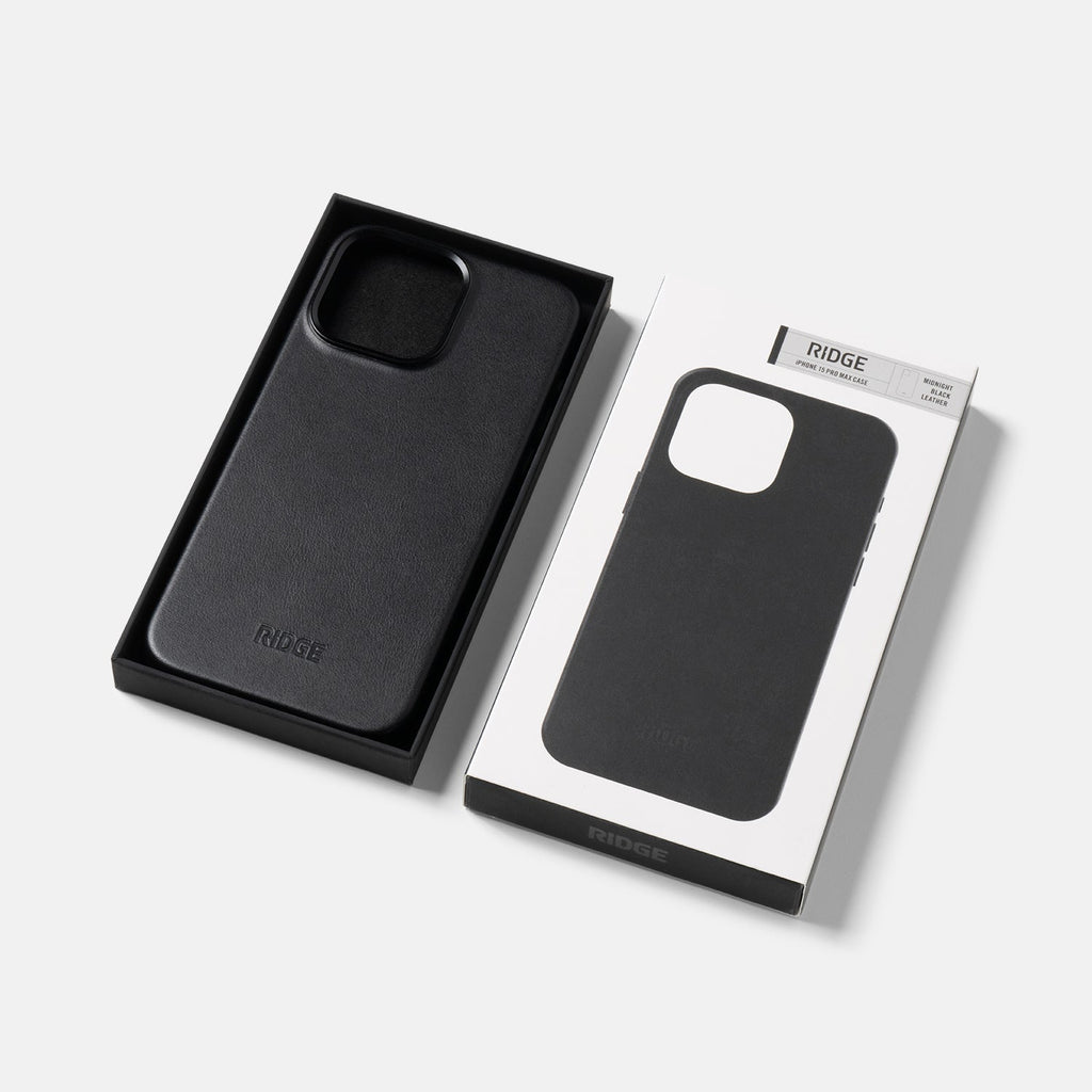 Everyday Phone Case - iPhone 15 Pro Max - Midnight Black Leather - Image 3