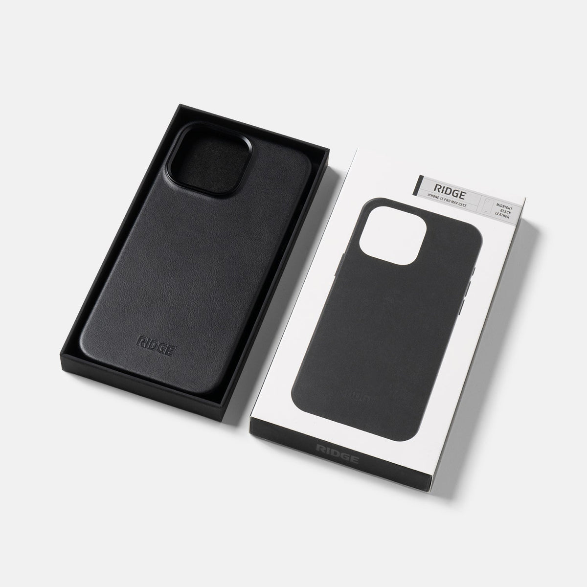 Everyday Phone Case - iPhone 15 Pro Max - Midnight Black Leather - Image 3