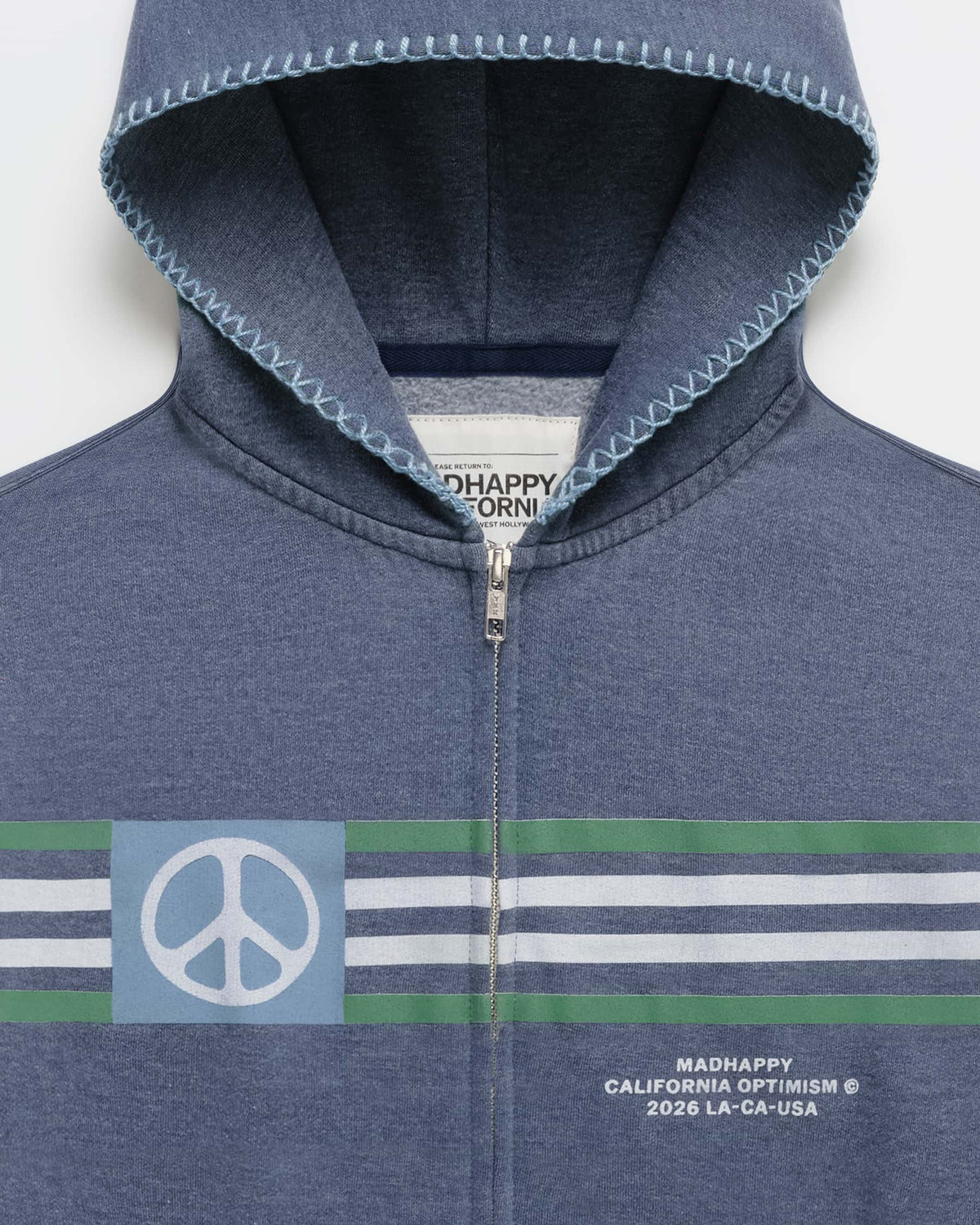 Madhappy California Peace Lightweight Fleece Zip Up - Image 2