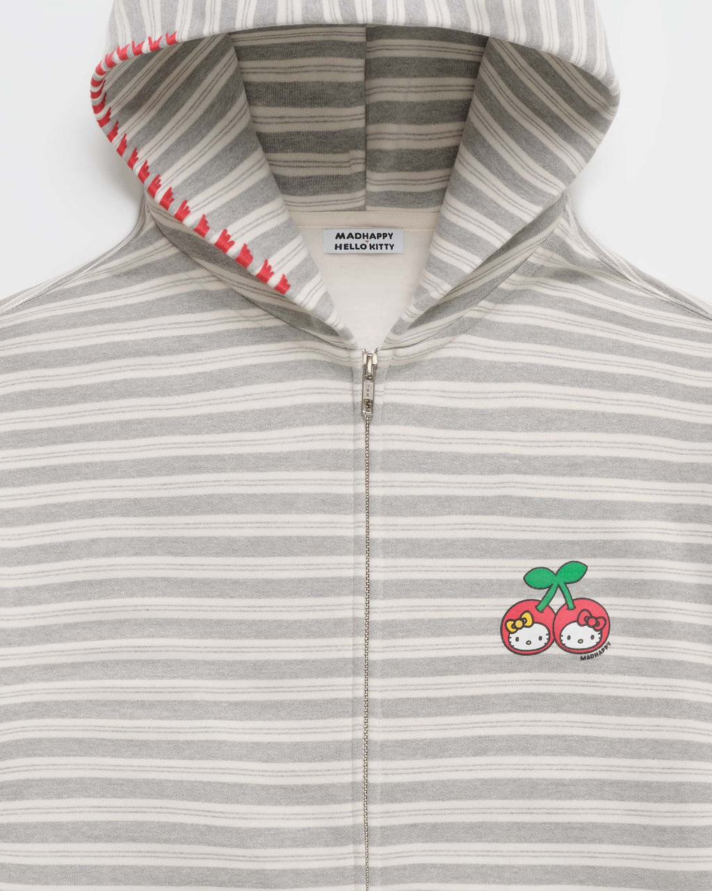 Hello Kitty® Cherries Stripe Midweight Fleece Zip Up - Image 2