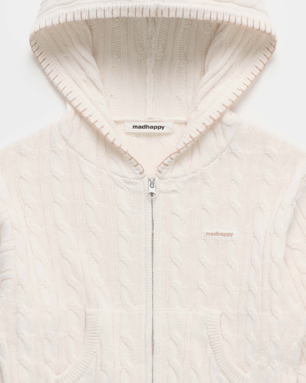 Classics Cropped Cable Knit Zip Up - Image 4