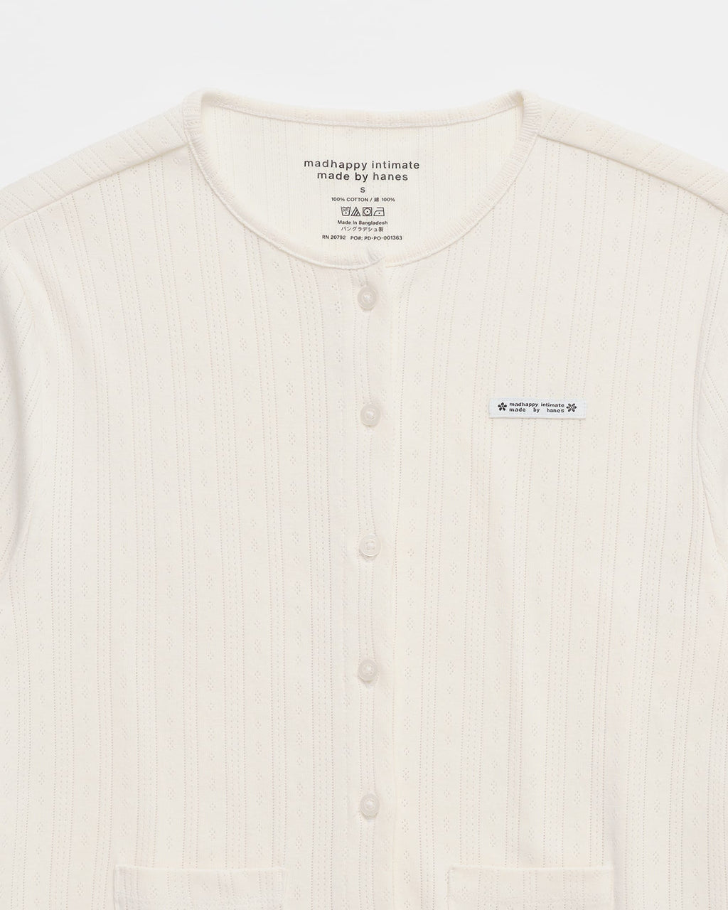 Hanes Pointelle Crewneck Cardigan - Image 2