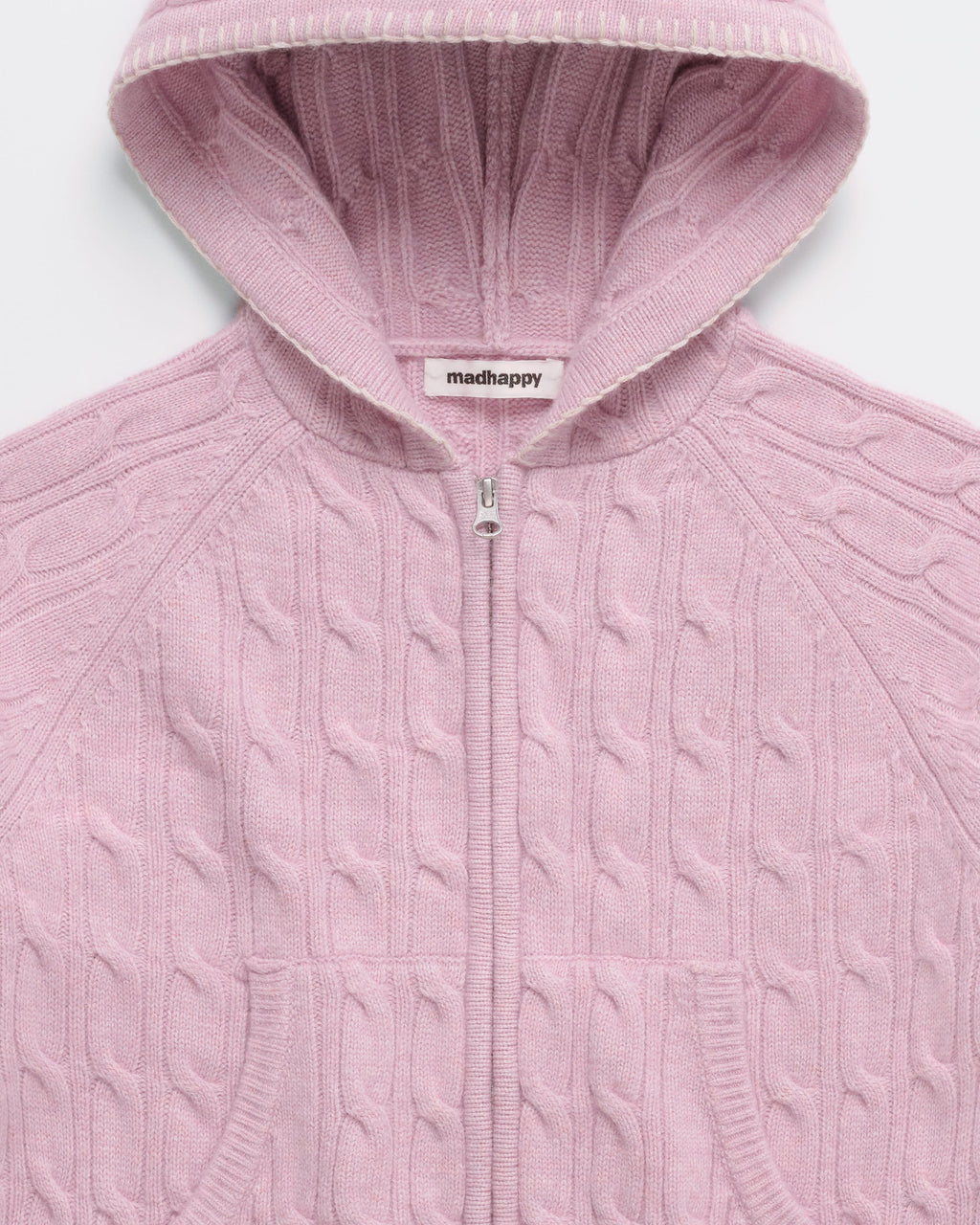 Zip Up Cable Sweater Hoodie - Image 2