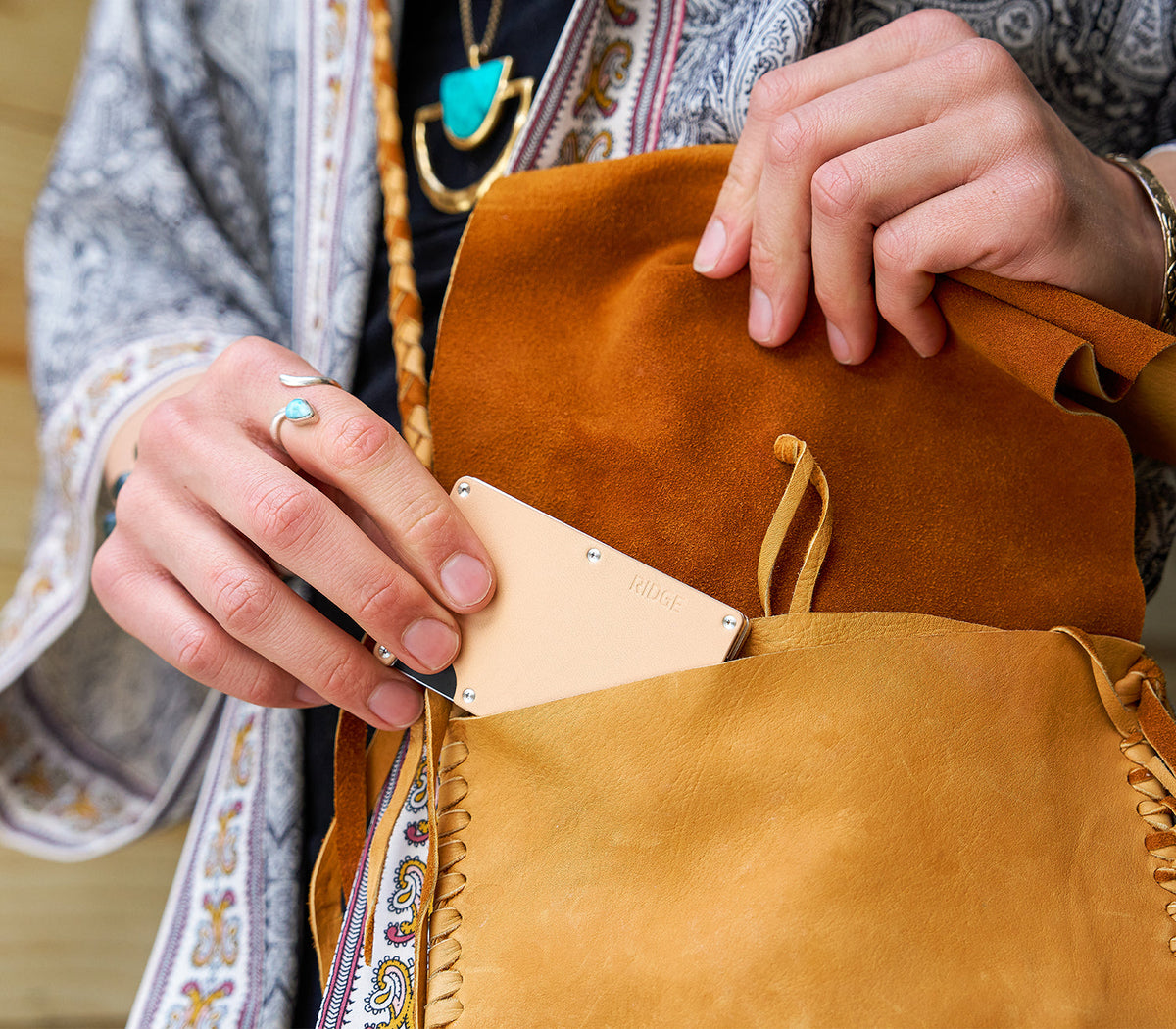 Ridge Wallet - Natural Leather - Image 9