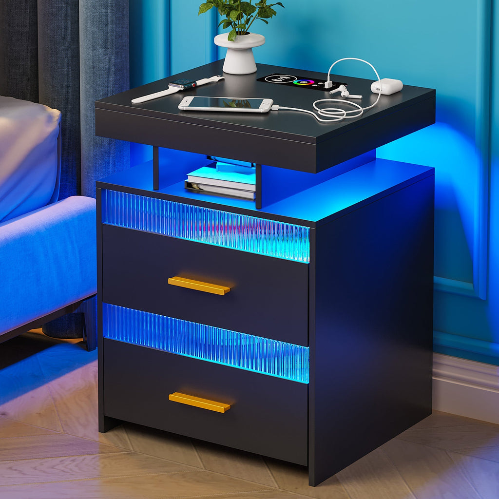 Smart Bedside Table with Built-In Charging Station - No 27 Color