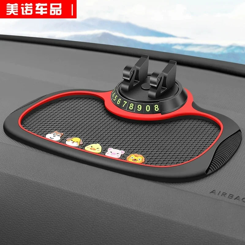 Suction Dashboard Car Mount - B- 25 Cartoon Doll Red★With parking card