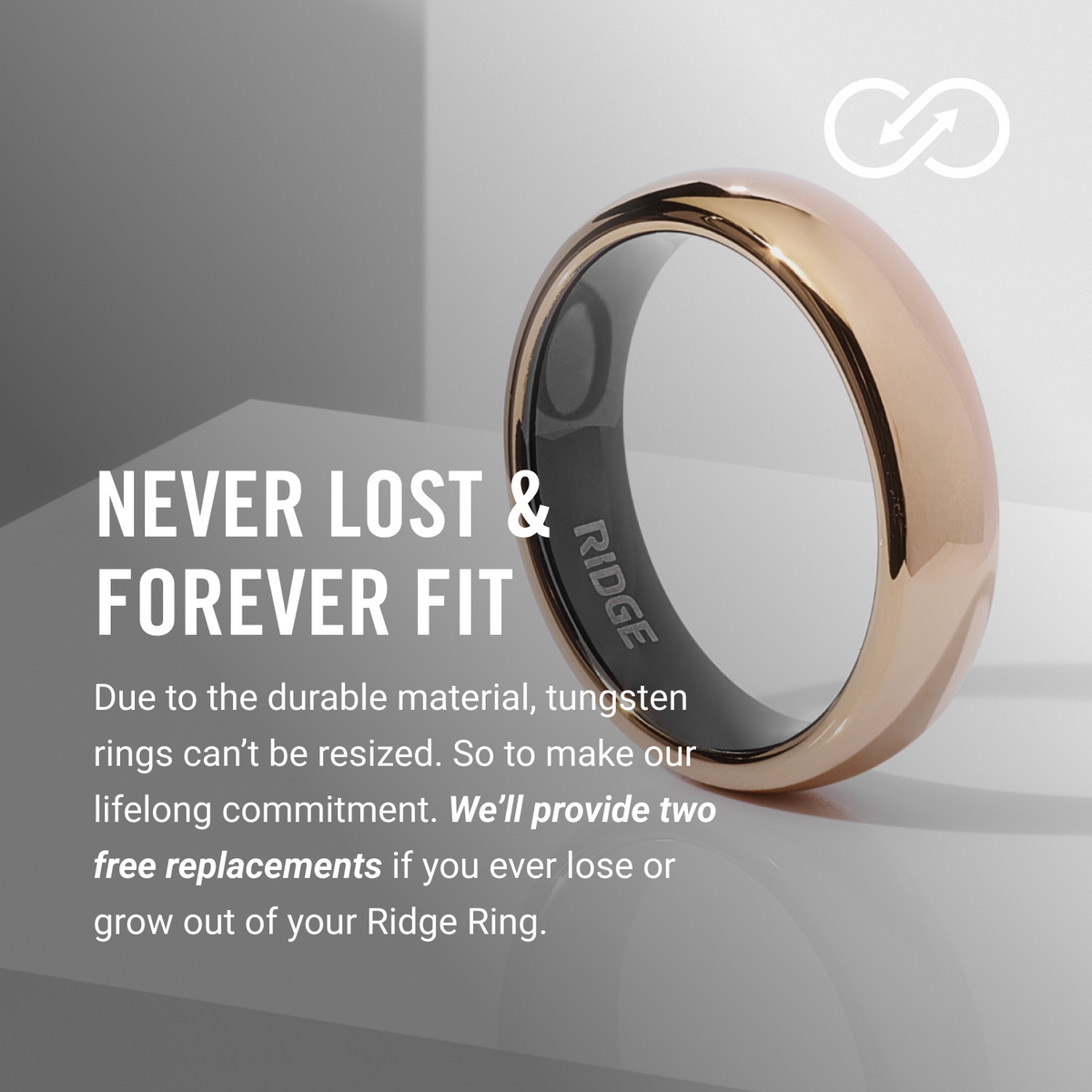 Ridge 6mm Rounded Ring Set - 18K Rose Gold - Image 7