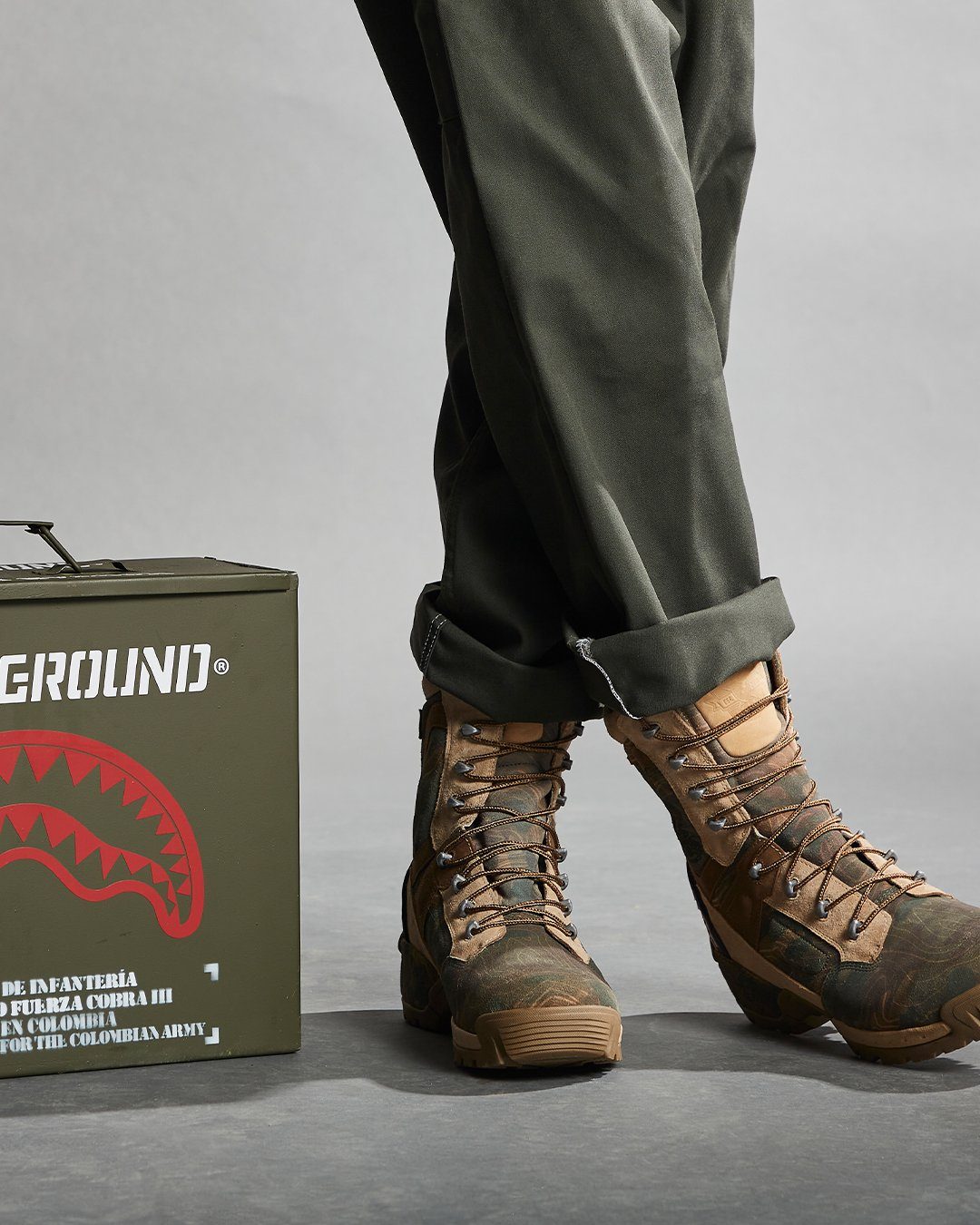 Camo Terrain Fuerza Cobra Paratrooper Boots - Made in Colombia Numbered 1/280 Pairs - Image 4