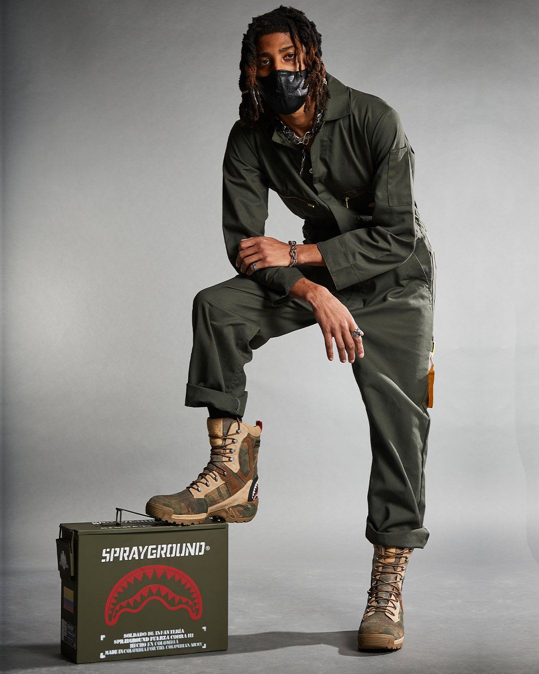 Camo Terrain Fuerza Cobra Paratrooper Boots - Made in Colombia Numbered 1/280 Pairs - Image 3