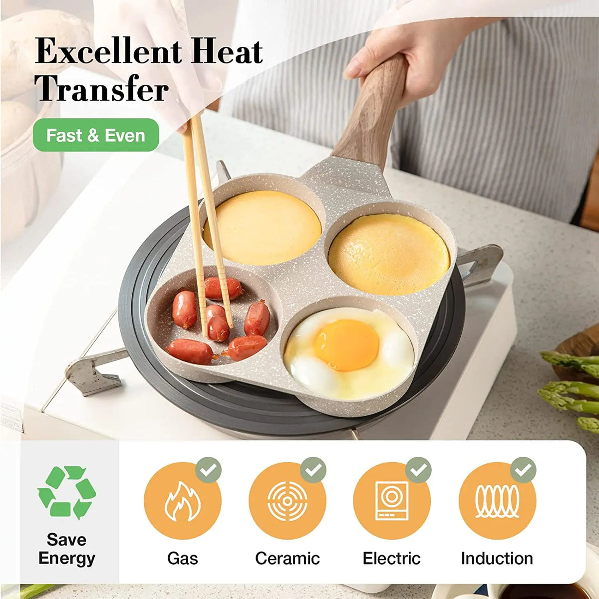 Four-Hole Egg Pancake Frying Pan - Image 2