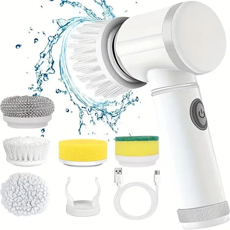 Electric Spin Scrubber Cleaning Brush - White