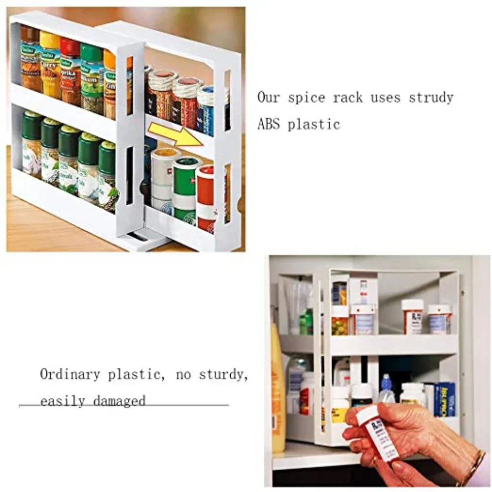 2-Tier Rotating Spice Organizer Rack - Image 7