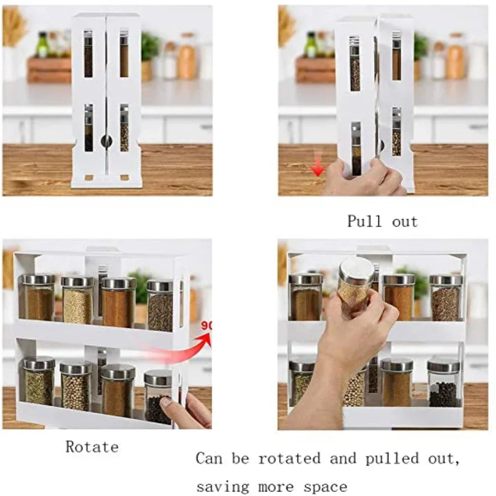 2-Tier Rotating Spice Organizer Rack - Image 8