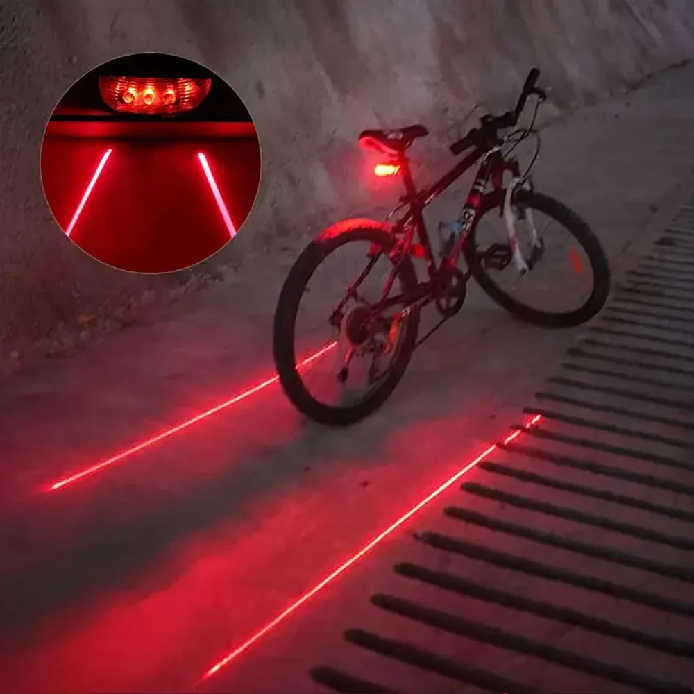 5 LED Bicycle Tail Light with Laser Safety Beam - Image 5