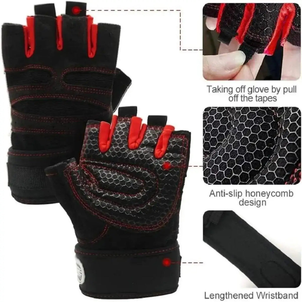 Weight Lifting Wristband Gloves - Image 2