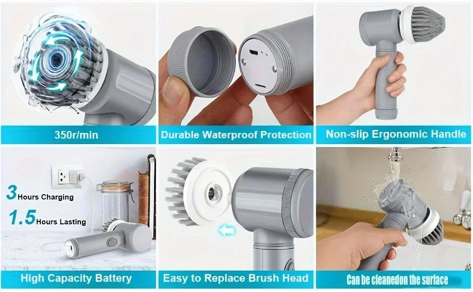 Electric Spin Scrubber Cleaning Brush - Image 10