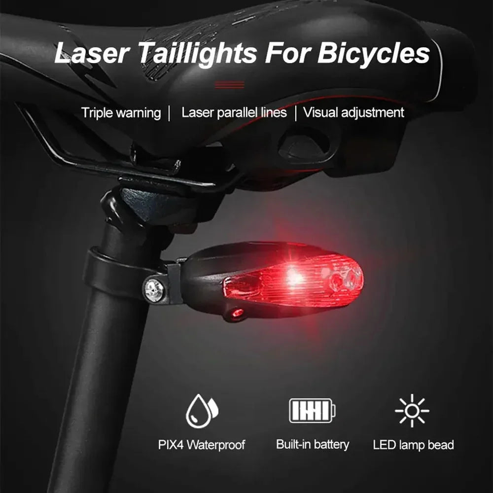 5 LED Bicycle Tail Light with Laser Safety Beam