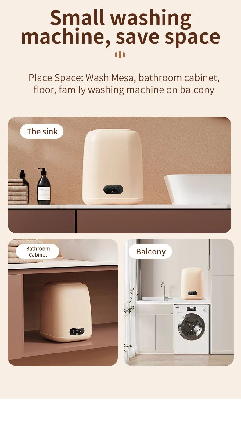 Small Washing Machine for Underwear Children's Clothes mini Washer fully automatic Portable Washing Machine - Image 21