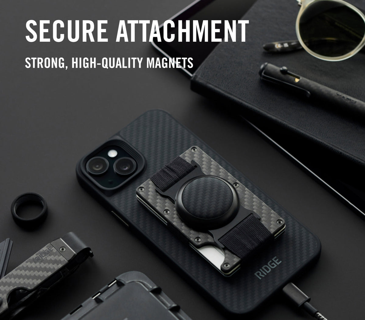 Ridge Wallet For MagSafe - Carbon Fiber 3k - Image 8