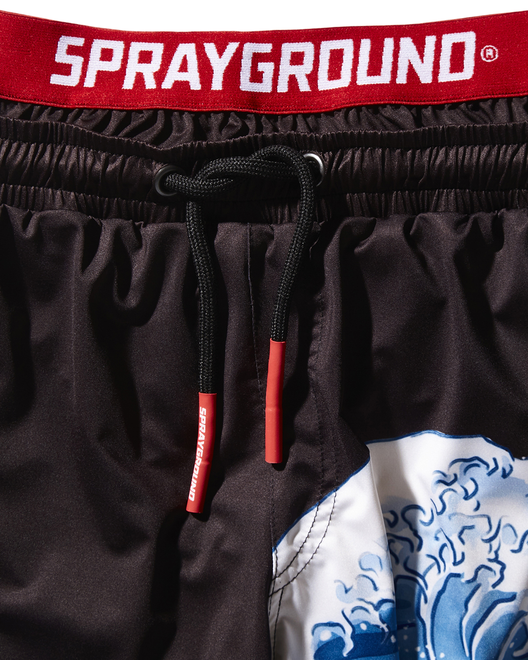 Kids Japan Wave Swim Trunks (Black) - Image 3