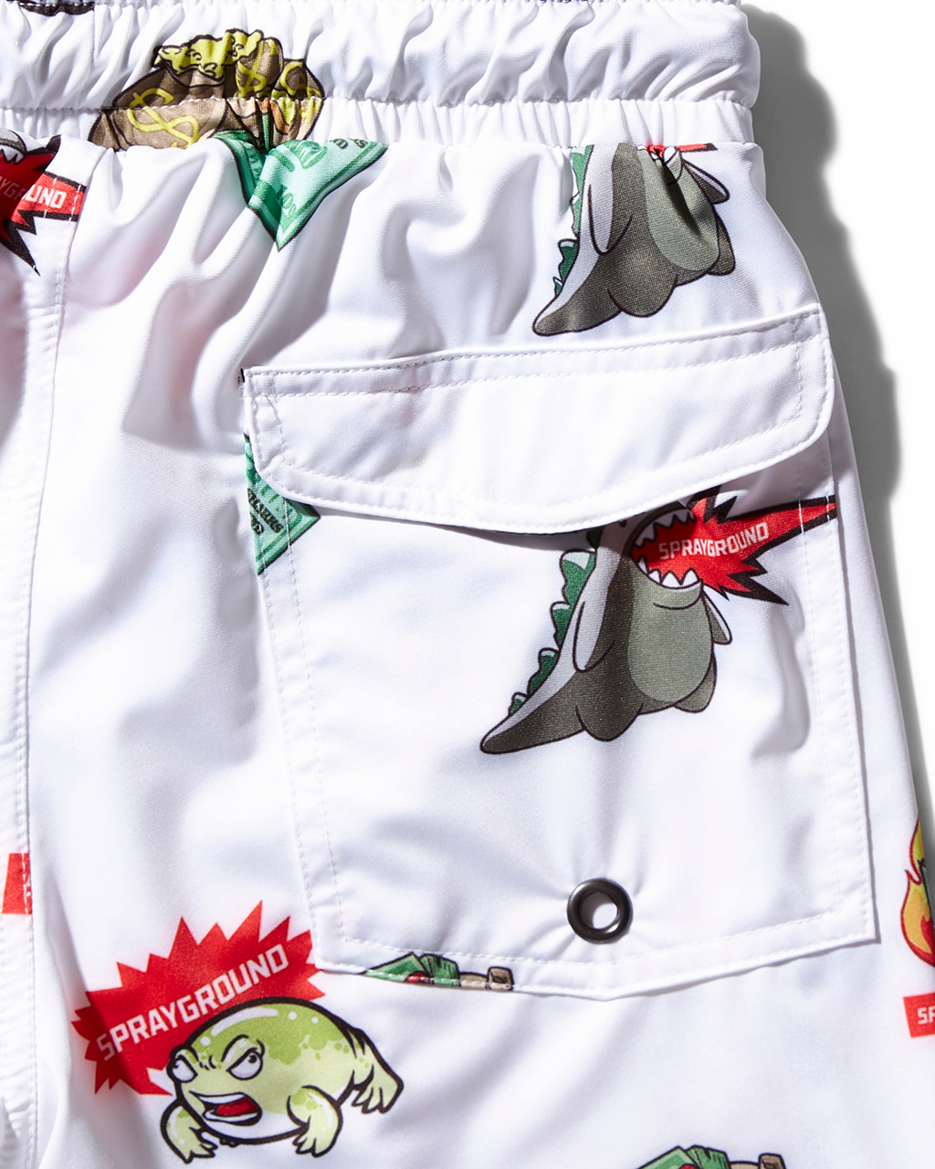 Kids Patch All-In Swim Trunks (White) - Image 3