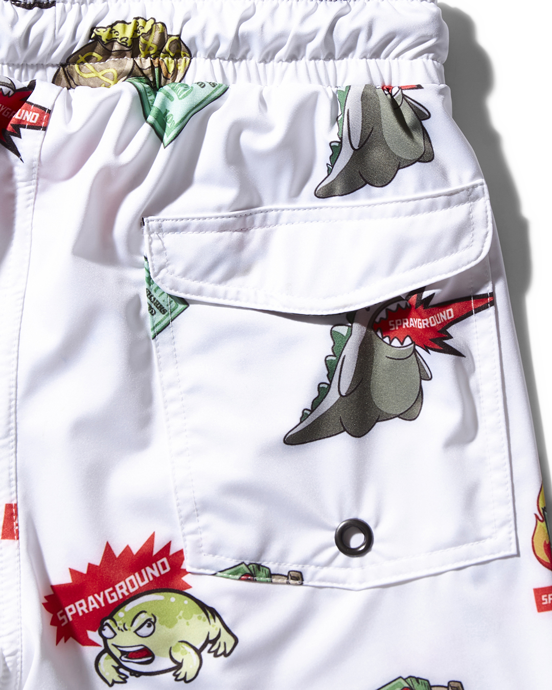 Kids Patch All-In Swim Trunks (White) - Image 3