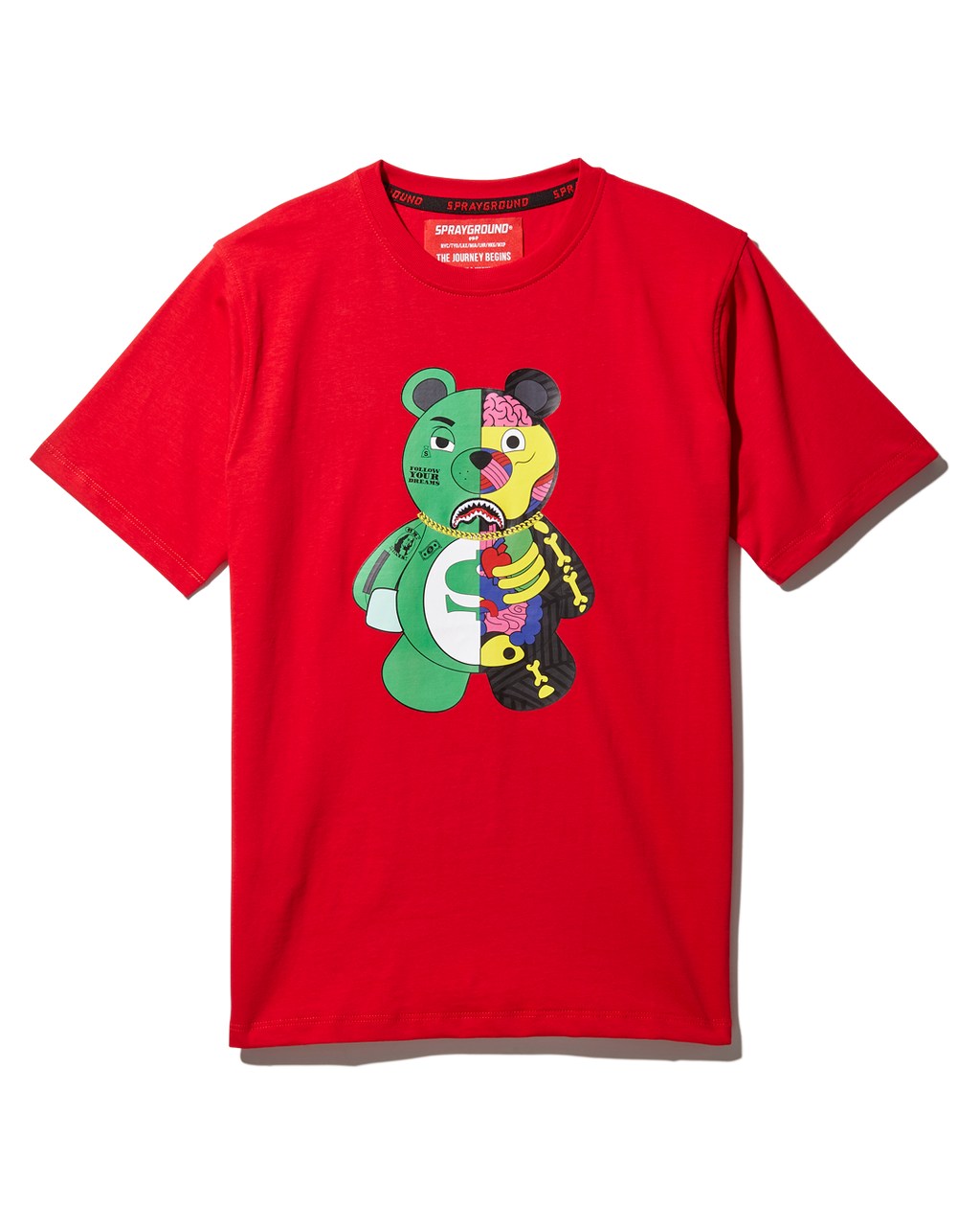Youth Anatomy Bear T-Shirt Red - Image 2