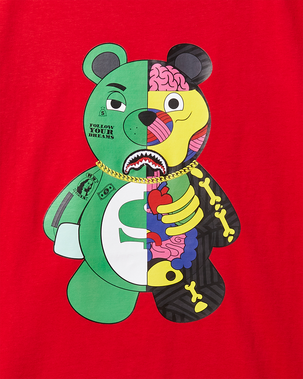 Youth Anatomy Bear T-Shirt Red - Image 6