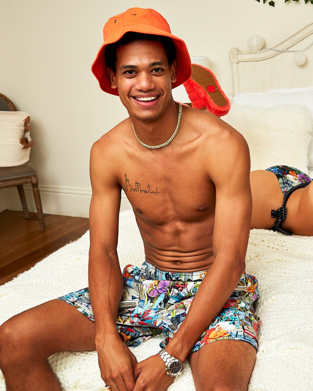 Floral Money Shoto Swim Trunks - Image 8