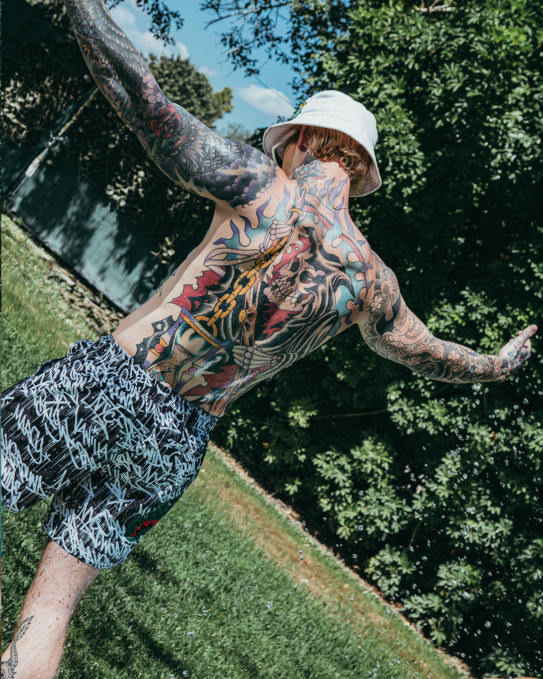 Scribble Shark Shoto Swim Trunks - Image 5