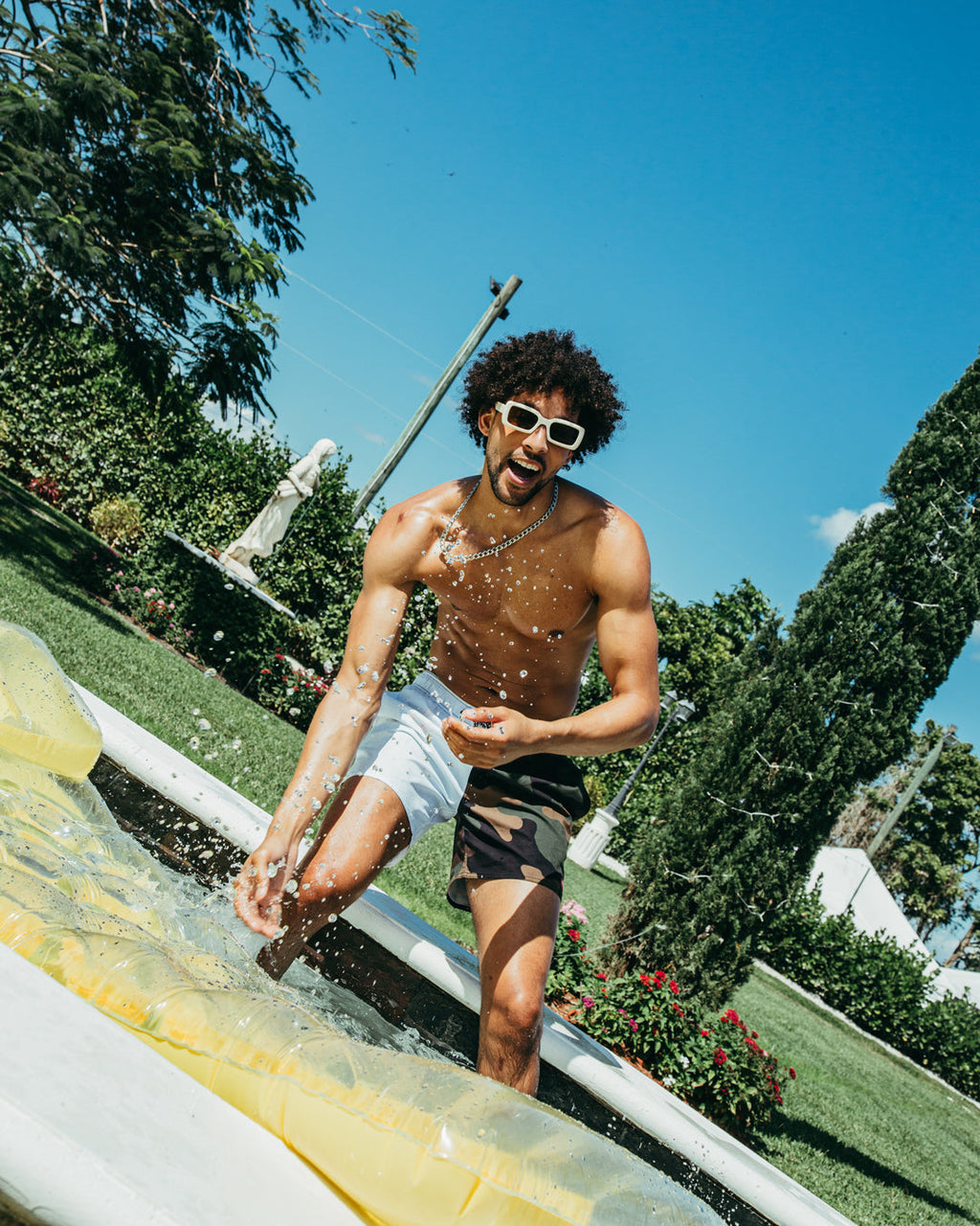 Split Bite Camo Shoto Swim Trunks - Image 15