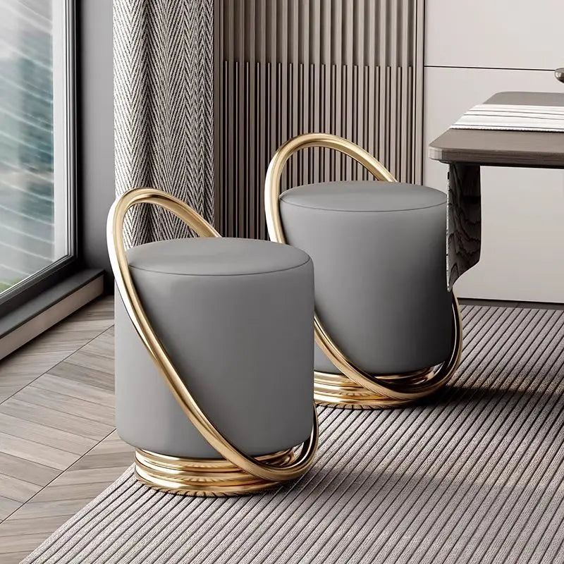 Nordic Modern Round Dressing Table with Stool