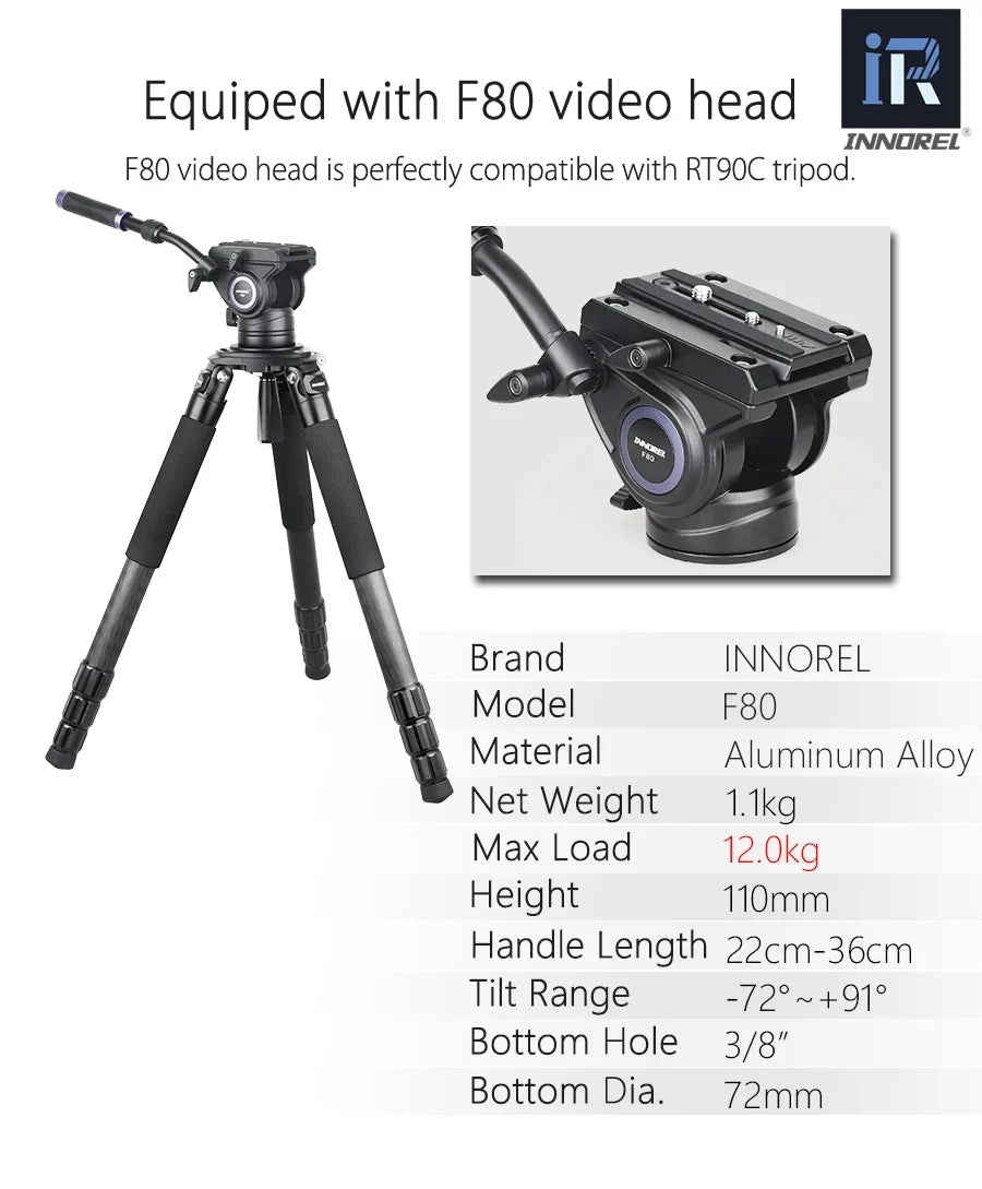 Innorel RT90C (LT404C) Heavy Duty Tripod - Image 26