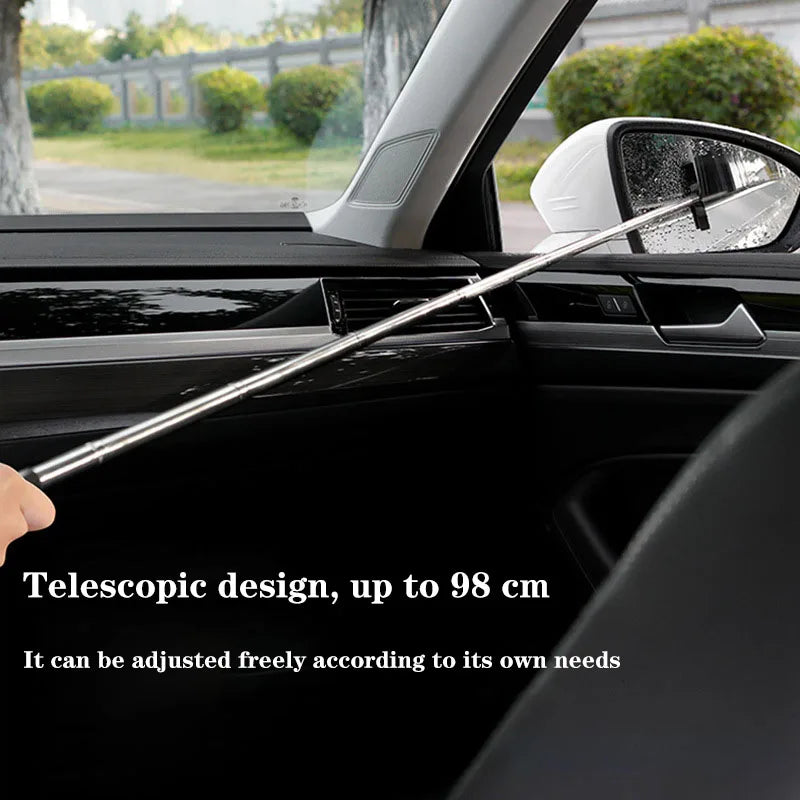 Car Rearview Mirror Wiper Cleaning Tool Auto Glass Mist Cleaner Scraper Car Accessories Handle Telescopic Window - Image 12