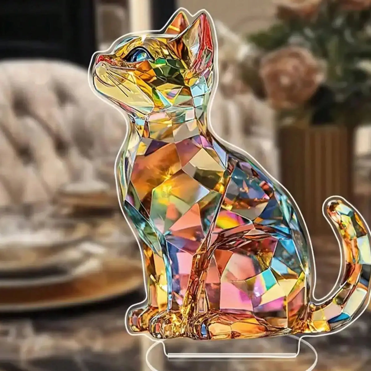 Elegant Exotic Cat Table Decoration Sculptures - Image 2
