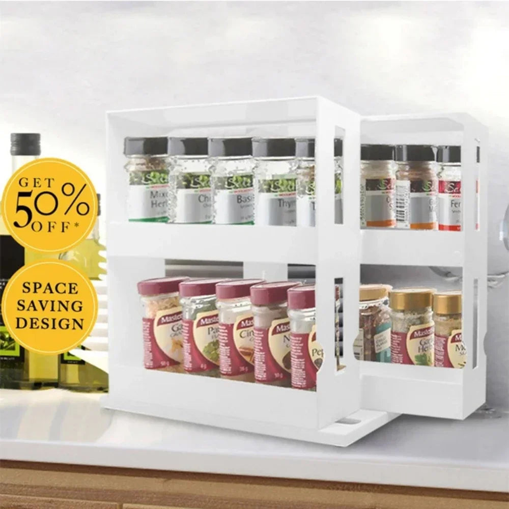 2-Tier Rotating Spice Organizer Rack - Image 11