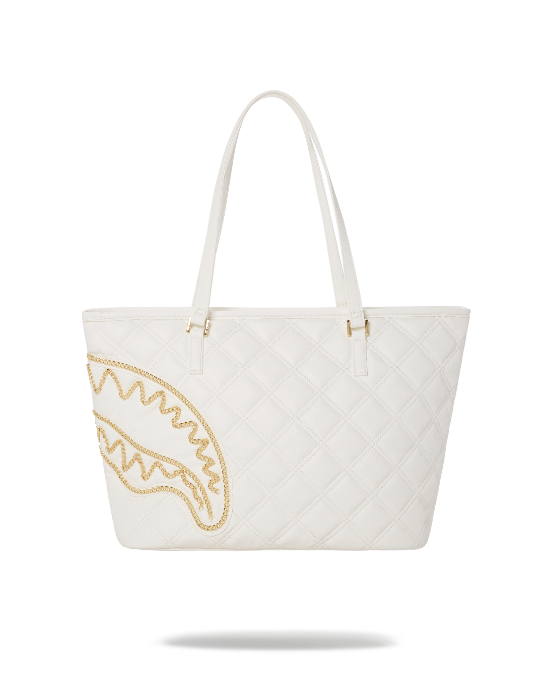 Riviera Le Blanc Gold Chain Shark Tote - Image 4