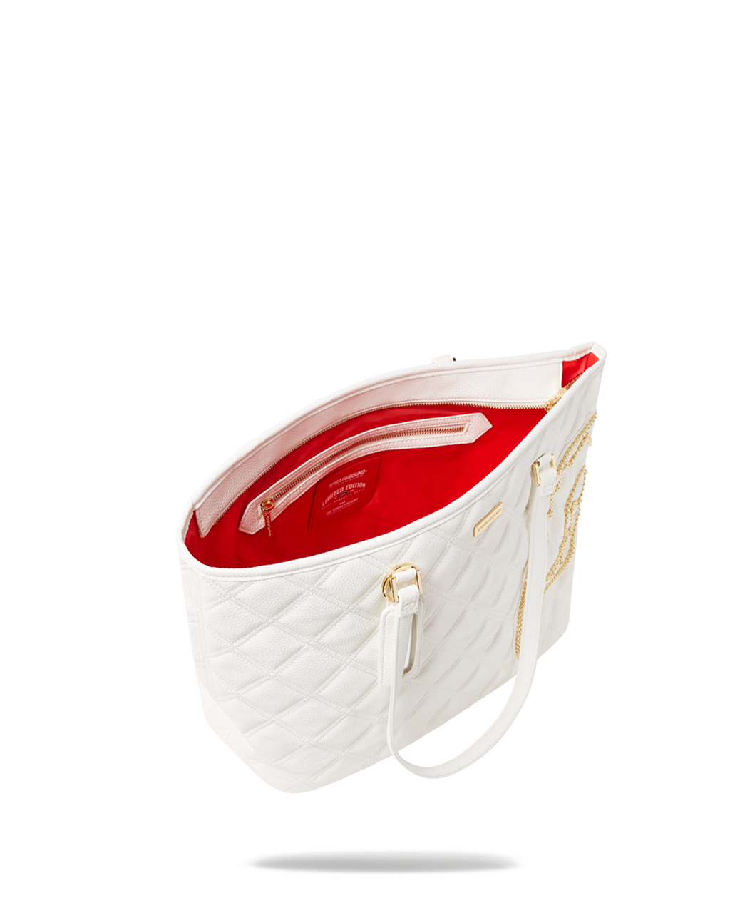 Riviera Le Blanc Gold Chain Shark Tote - Image 6
