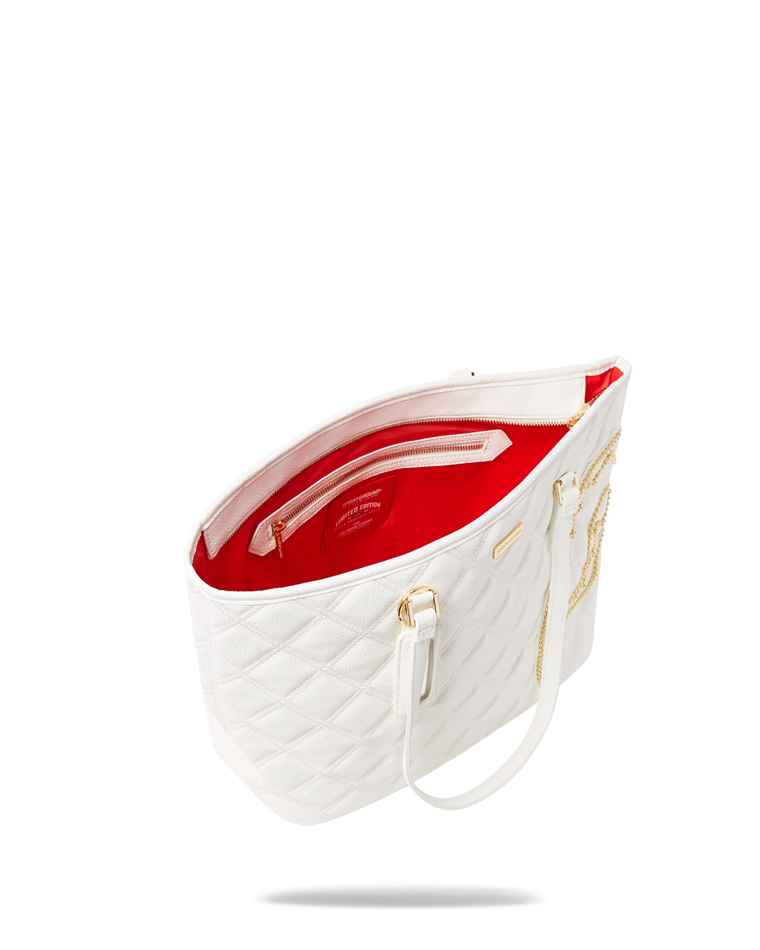 Riviera Le Blanc Gold Chain Shark Tote - Image 6