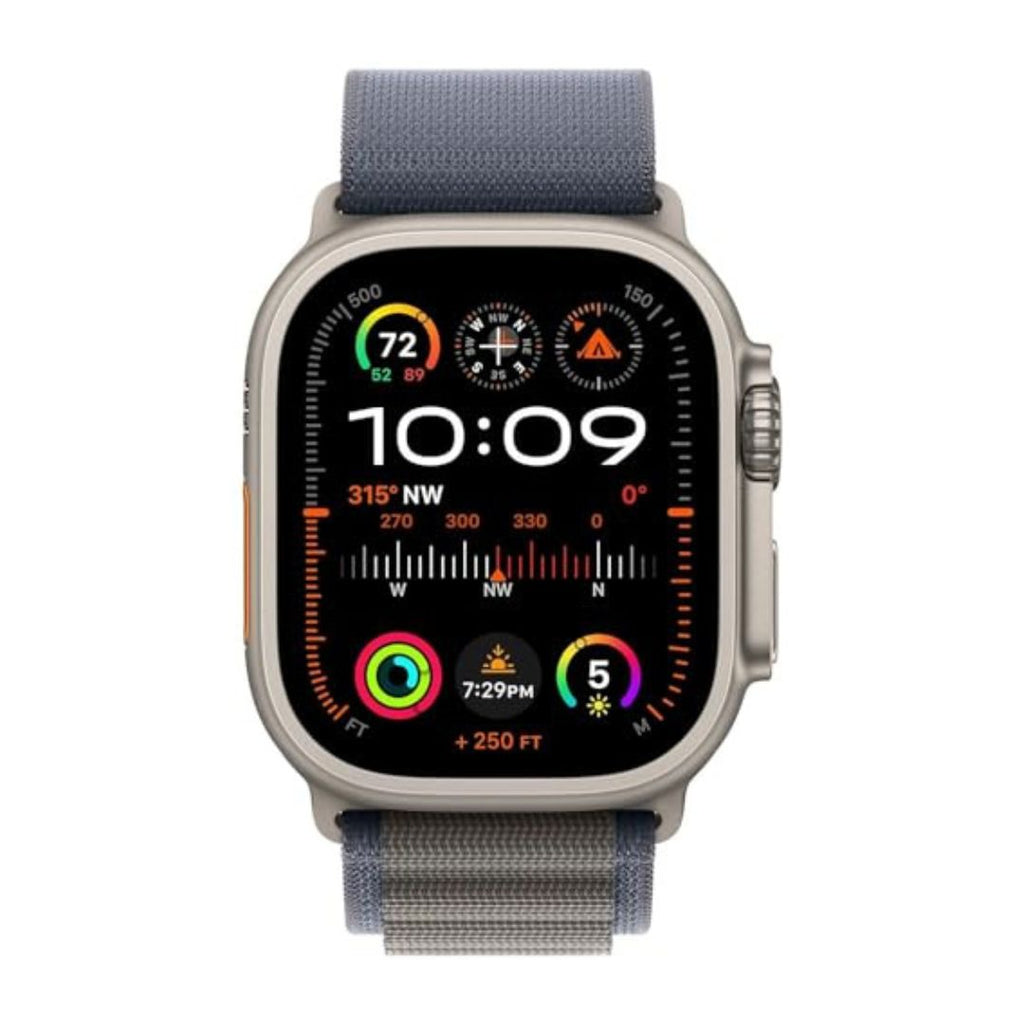 Apple Watch Ultra 2 (GPS + Cellular) 49mm Titanium Case with Blue/Black Trail Loop - S/M - Titanium - Image 2