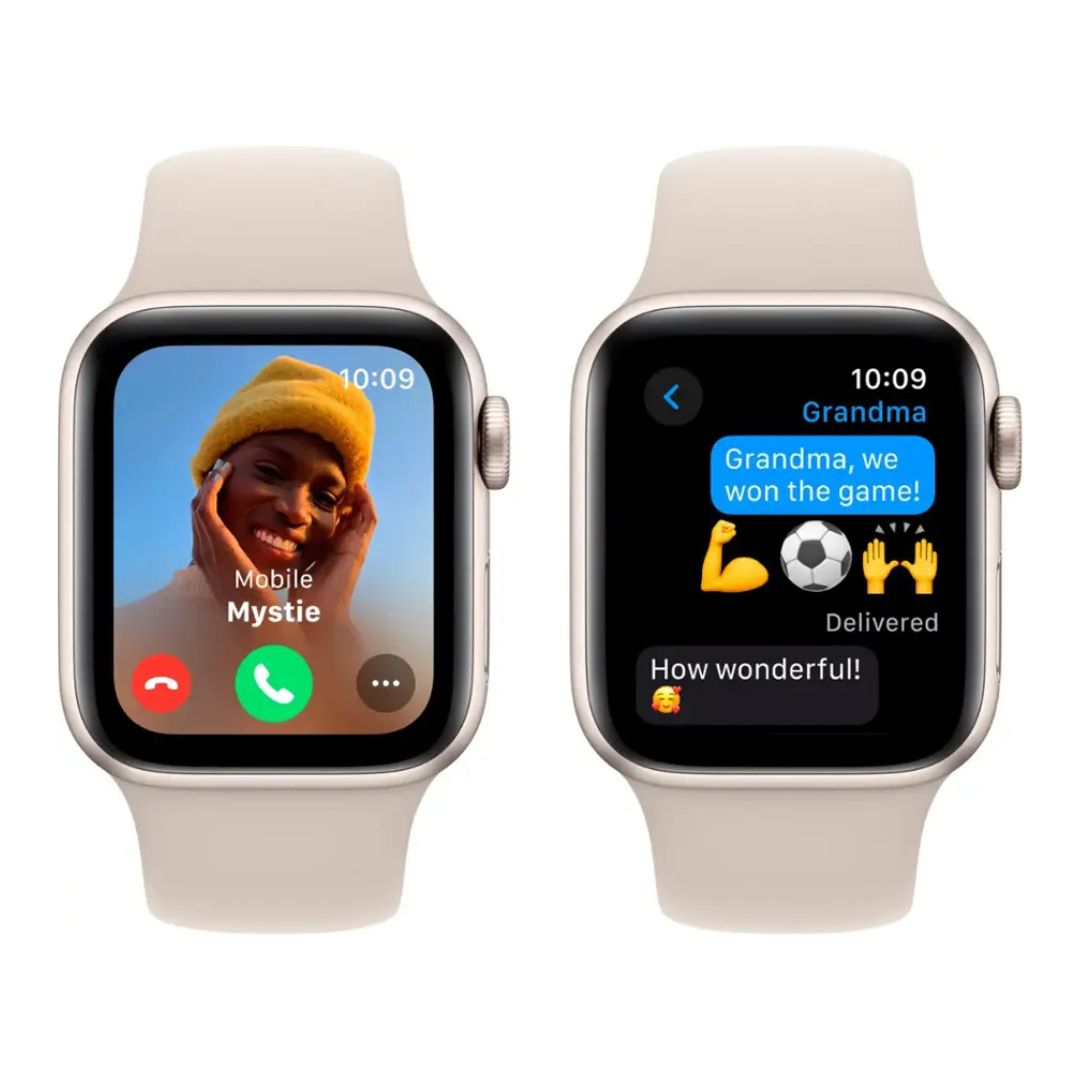 Apple Watch SE 2nd Generation (GPS) 40mm Starlight Aluminum Case with Starlight Sport Band - S/M - MR9U3LL/A - Image 3