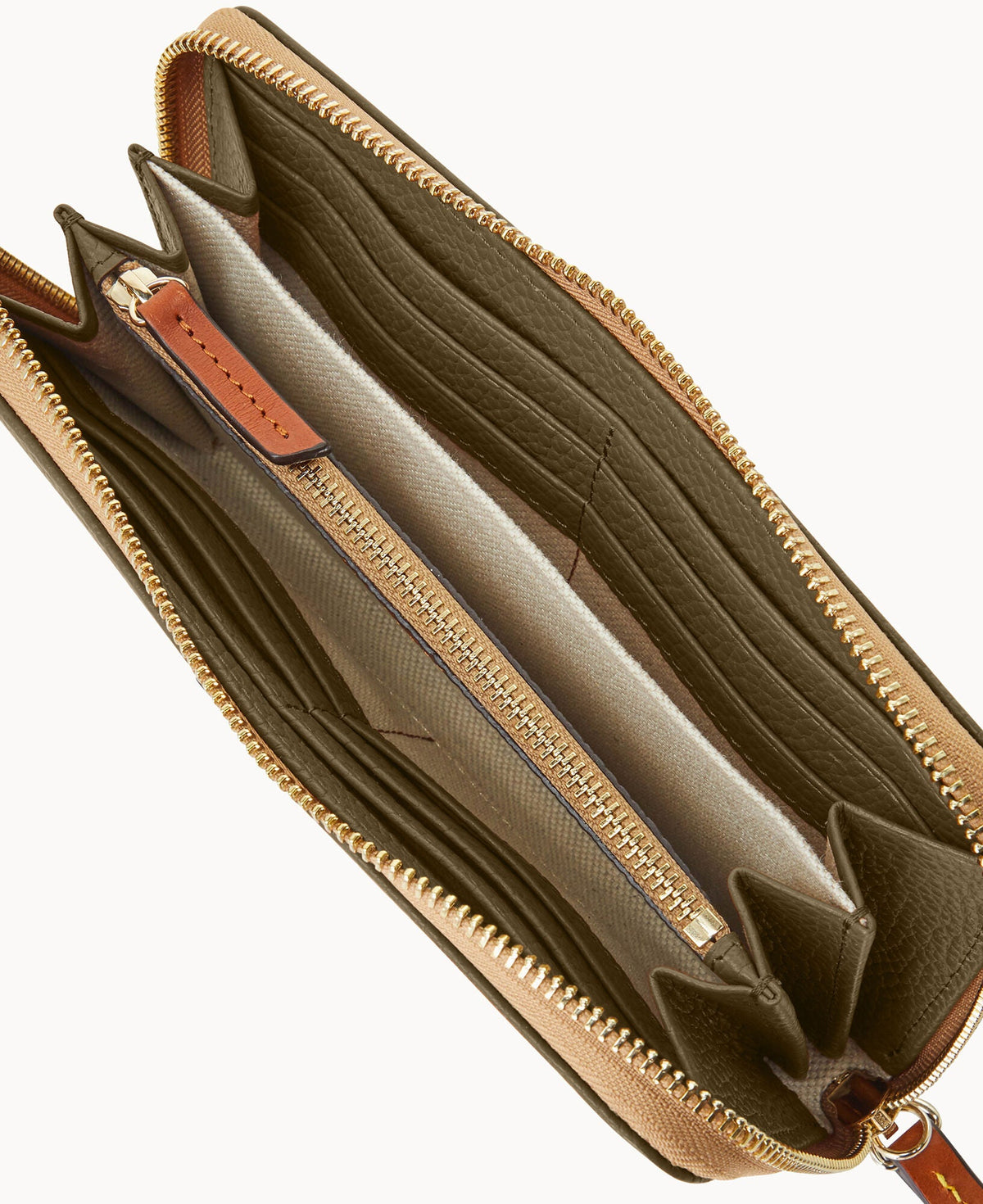 Pebble Grain Large Zip Around Wristlet - Image 54