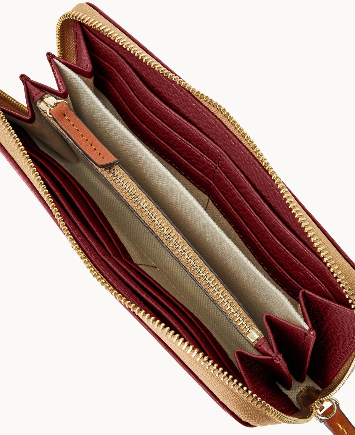 Pebble Grain Large Zip Around Wristlet - Image 57