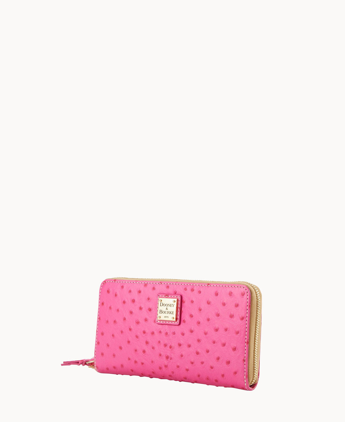 Ostrich Large Zip Around Wristlet - Image 11