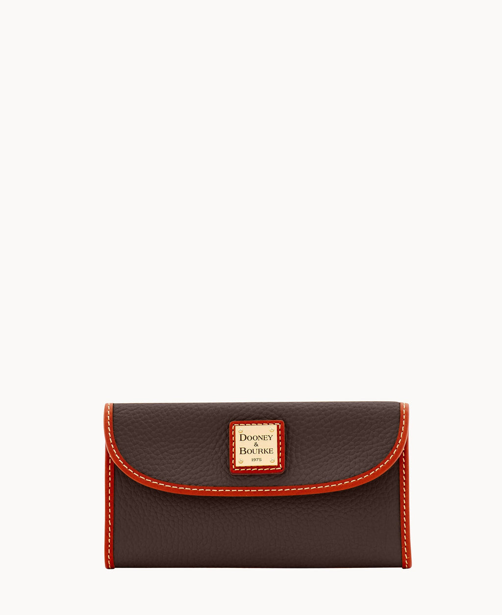 Pebble Grain Continental Clutch - Brown Tmoro